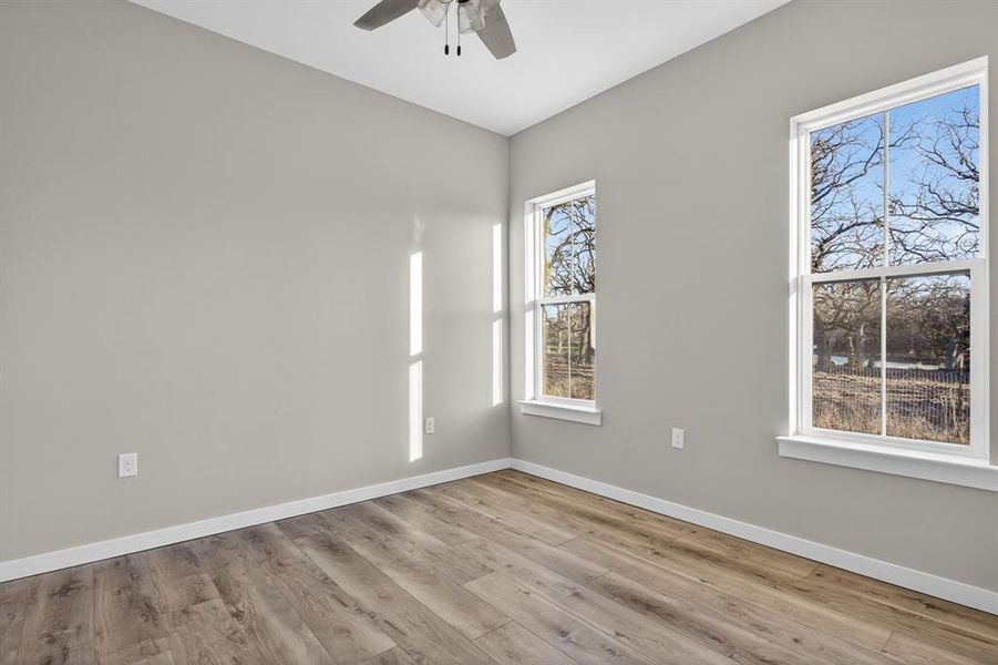 Work from home? This wonderful floor plan with 4 bedrooms has the plenty of space for making one of the bedrooms a home office.