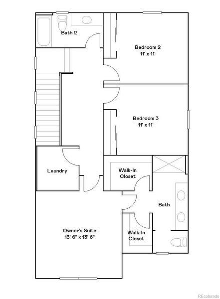 2D floor plan layout of this home in Preserve at Mesa Creek: The Celestial Collection, Colorado Springs, CO (Image 3).