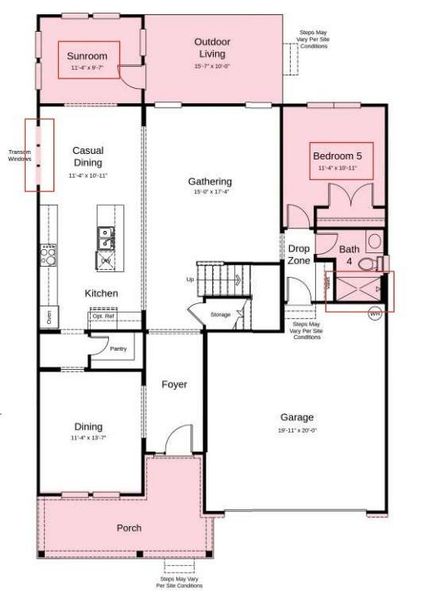 Structural options added include: first floor guest suite with full bath, sunroom, additional windows in casual dining area, operable windows in loft.