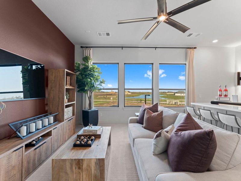 Game room for entertaining.