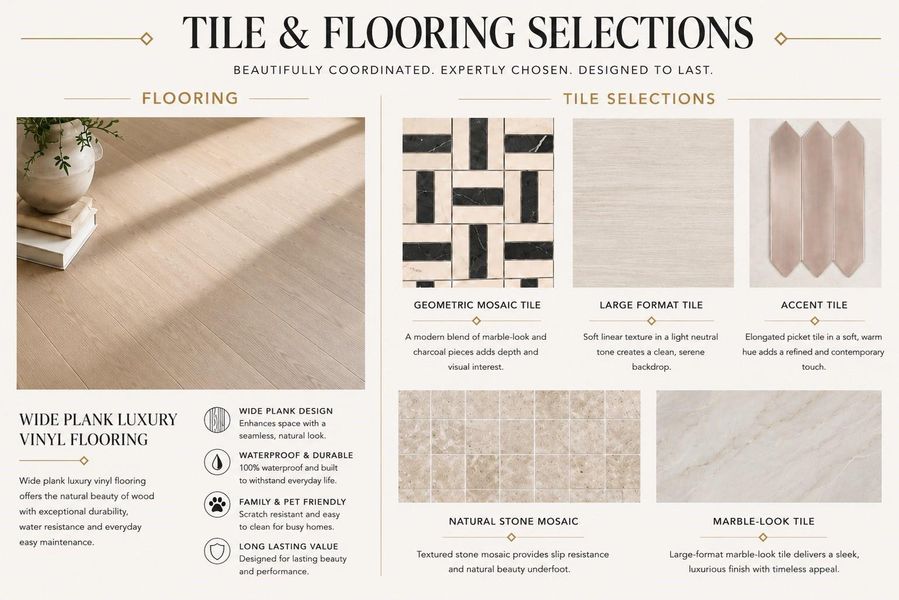 Natural Stone Tile and durable LVP flooring