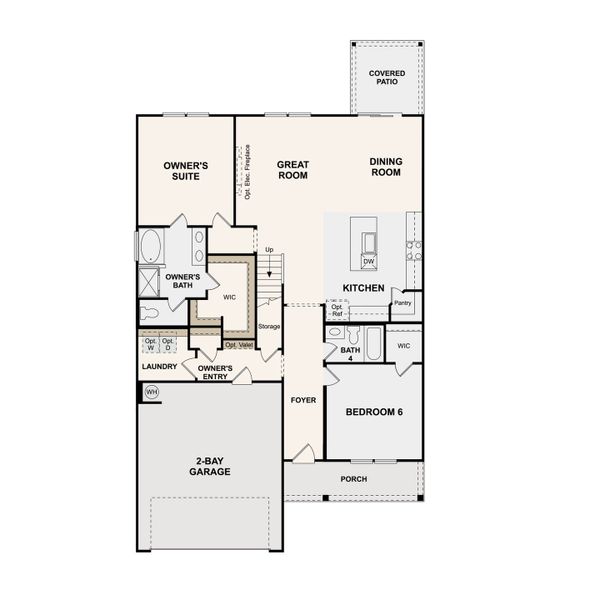 2D floor plan layout of this home in Highland Reserves, Pleasant View, TN (Image 2).