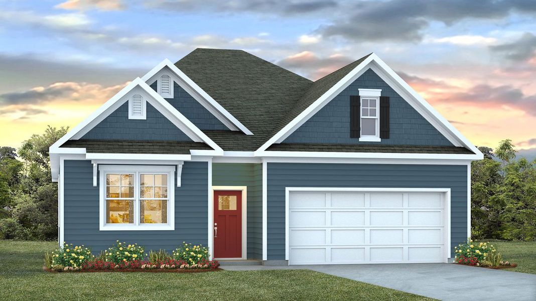 Representative exterior photo of a completed home built from the Claiborne by D.R. Horton in Coastal Farms, Conway, SC (Image 1). Representative exterior photo of a completed home built from the Claiborne by D.R. Horton in Coastal Farms, Conway, SC (Image 1).