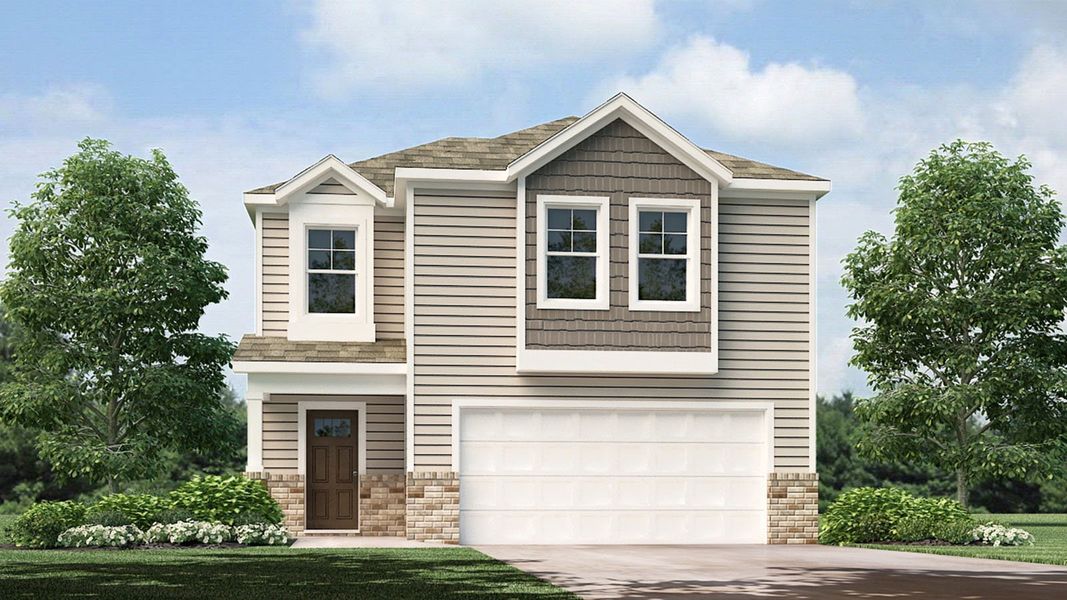 Front exterior of a new home in Highland View, Seymour, TN, highlighting curb appeal (Image 1).