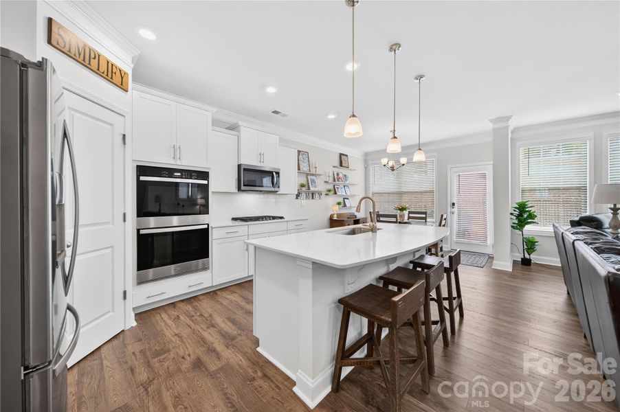 This gourmet kitchen is a chefs or entertainers dream.