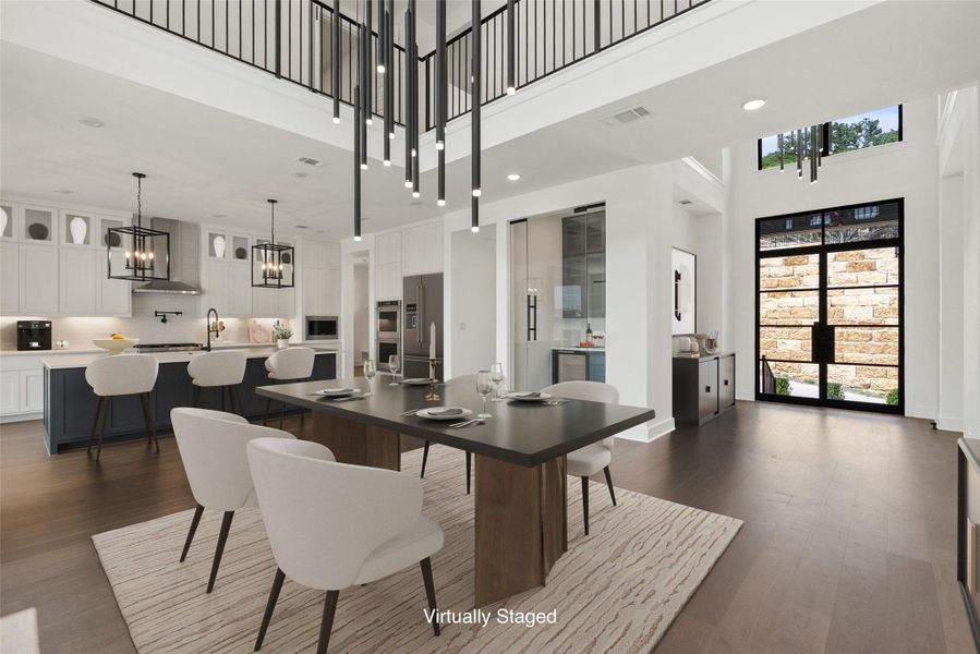 Furnished interior view inside a new home in The Estates at Rough Hollow Vista Ridge, Lakeway (Image 8).
