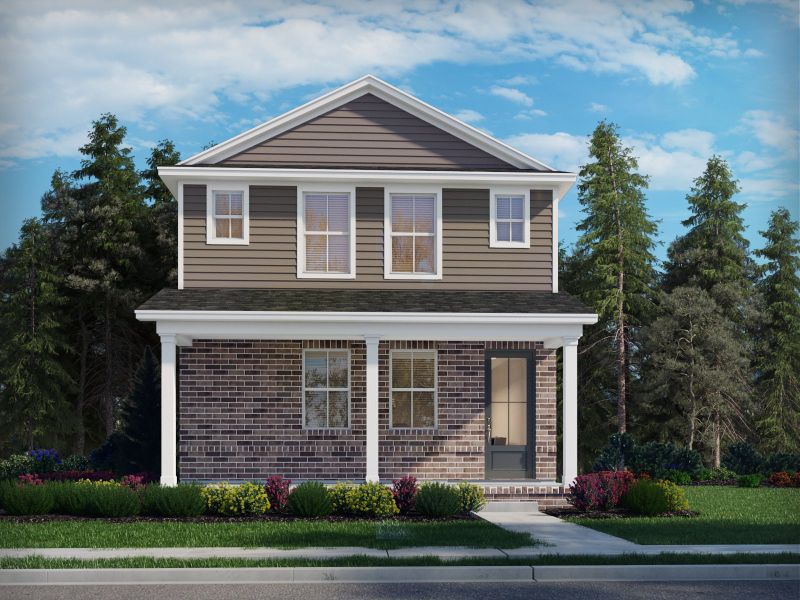Front exterior of a new home in Poplar Farms, Franklin, TN, highlighting curb appeal (Image 2).