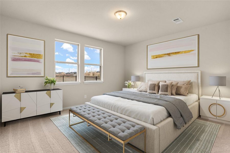 Primary Bedroom --virtually staged