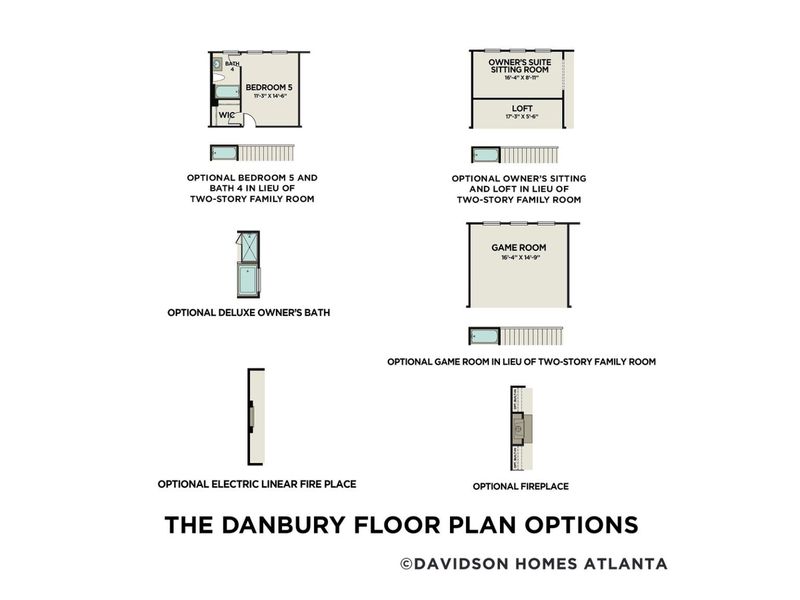 2D floor plan layout for the The Danbury C by Davidson Homes LLC in Melody Lakeside Estates, Buford, GA (Image 5). 2D floor plan layout for the The Danbury C by Davidson Homes LLC in Melody Lakeside Estates, Buford, GA (Image 5).