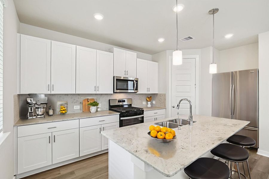 Furnished interior view inside a new home in Spring Brook Village - City Series, Houston (Image 12). Furnished interior view inside a new home in Spring Brook Village - City Series, Houston (Image 12).