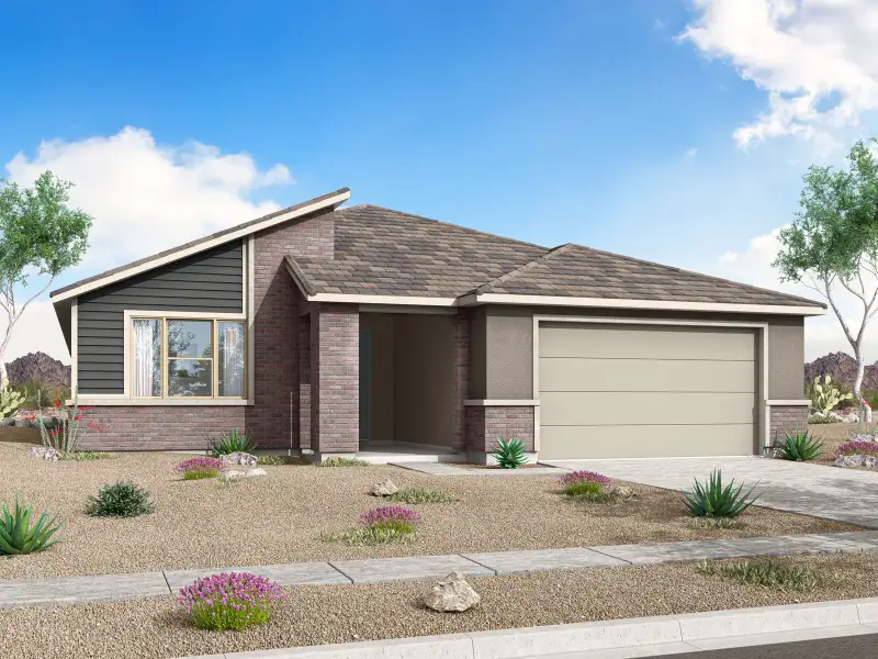 Representative exterior photo of a completed home built from the Onyx by Mattamy Homes in Las Ventanas, Goodyear, AZ (Image 2). Representative exterior photo of a completed home built from the Onyx by Mattamy Homes in Las Ventanas, Goodyear, AZ (Image 2).