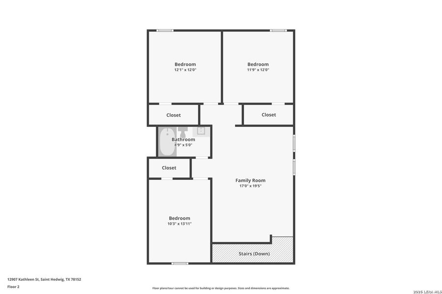 2D floor plan layout of this home in Spring Grove, St. Hedwig, TX (Image 4).