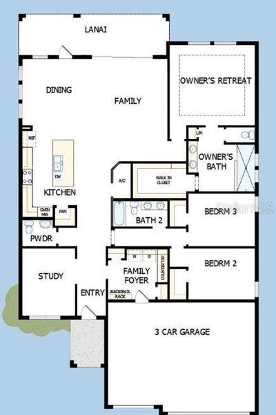 2D floor plan layout of this home in Palmera Wellen Park - Classic Series, Venice, FL (Image 4).