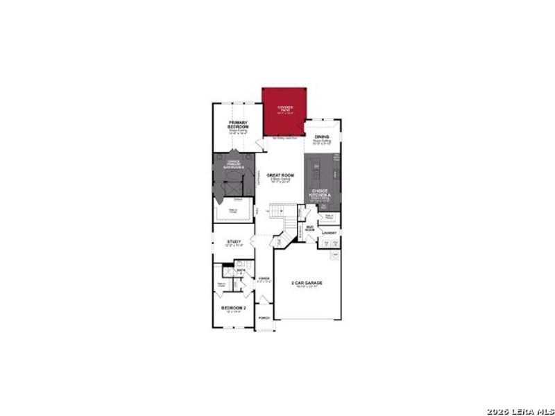 2D floor plan layout of this home in Veranda, San Antonio, TX (Image 3).