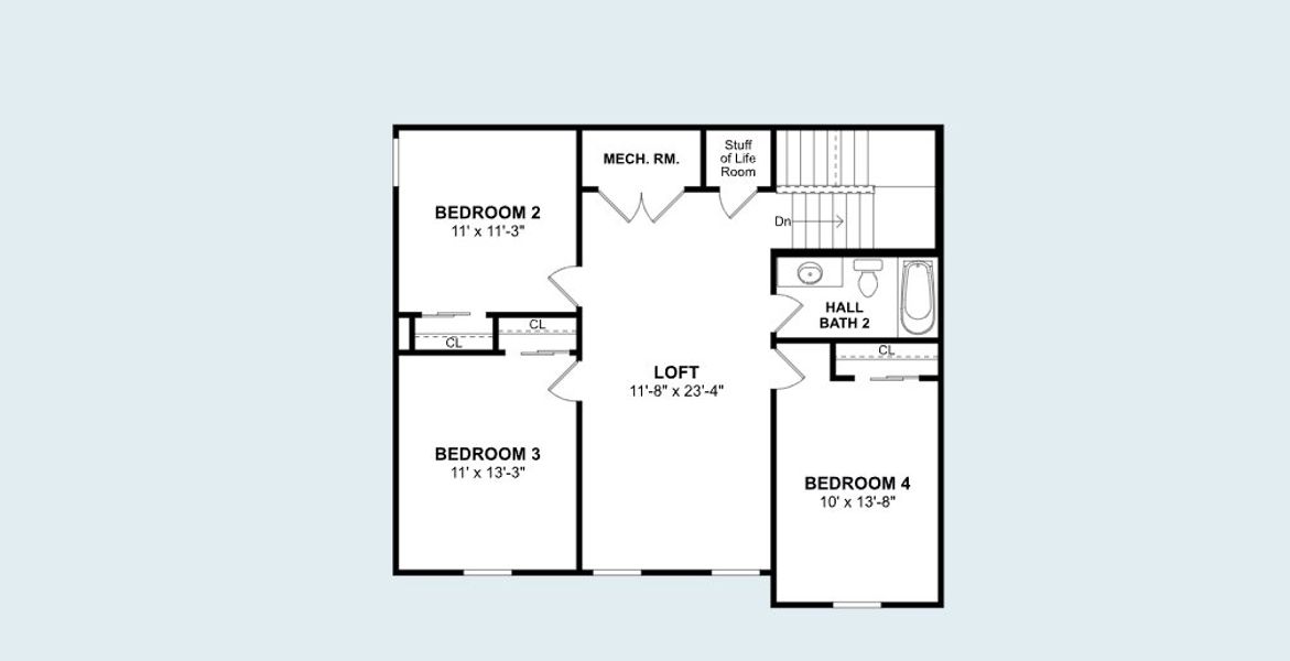 2D floor plan layout for the Tigris II by K. Hovnanian® Homes in Caldwell Lakes, Dallas, TX (Image 22). 2D floor plan layout for the Tigris II by K. Hovnanian® Homes in Caldwell Lakes, Dallas, TX (Image 22).