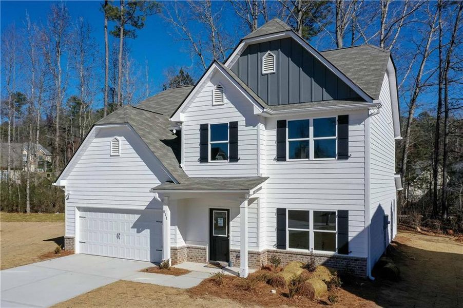 Front exterior of a new home in , Villa Rica, GA, highlighting curb appeal (Image 17). Front exterior of a new home in , Villa Rica, GA, highlighting curb appeal (Image 17).