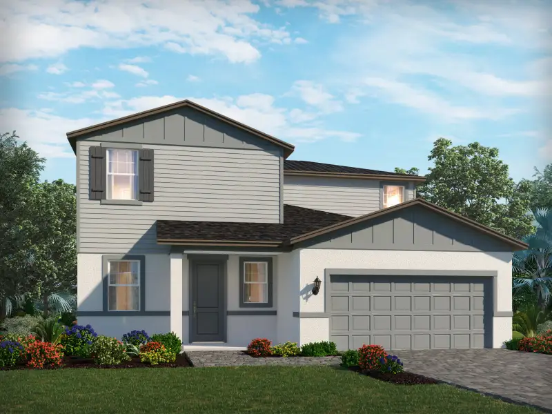 Representative exterior photo of a completed home built from the Violet by Meritage Homes in The Reserve at Hammock Oaks - Signature Series, Lady Lake, FL (Image 2).