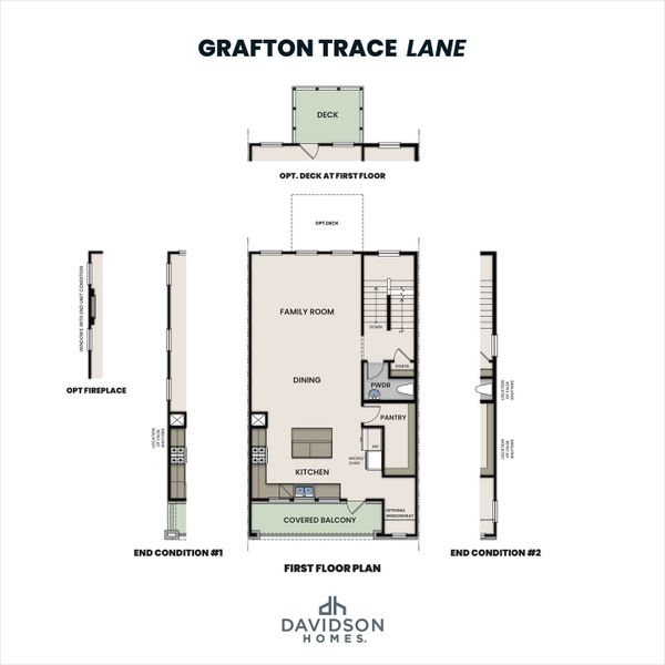 2D floor plan layout for the The Lane A by Davidson Homes LLC in Grafton Trace, Woodstock, GA (Image 2).