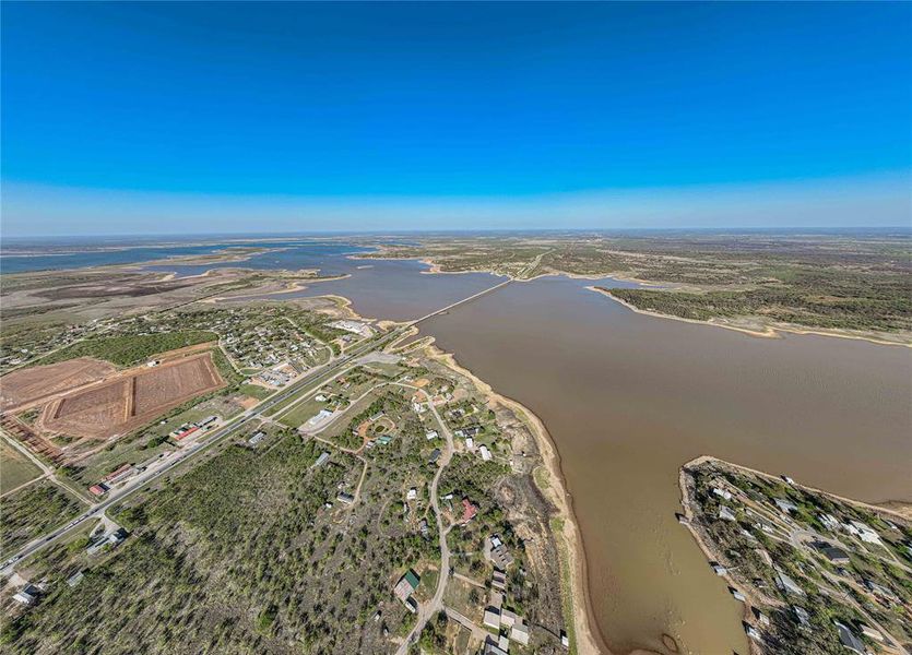 Drone / aerial view of a nearby body of water Drone / aerial view of a nearby body of water