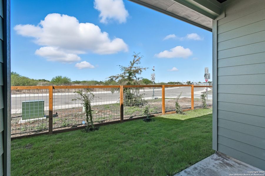 Exterior details and patio area of a home in The Crossvine – Garden Homes, Schertz (Image 22). Exterior details and patio area of a home in The Crossvine – Garden Homes, Schertz (Image 22).
