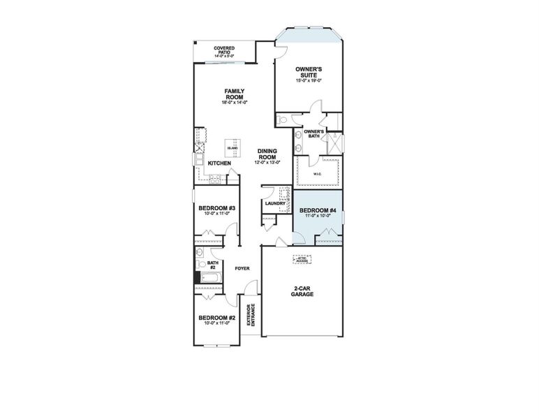 2D floor plan layout of this home in Cedar Brook, Leander, TX (Image 5).