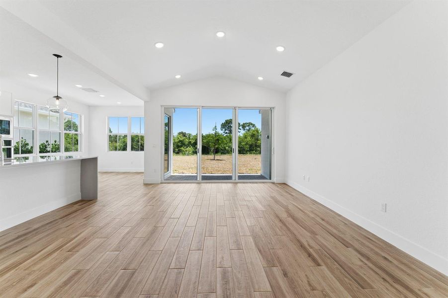 Great Room with Vaulted Ceilings