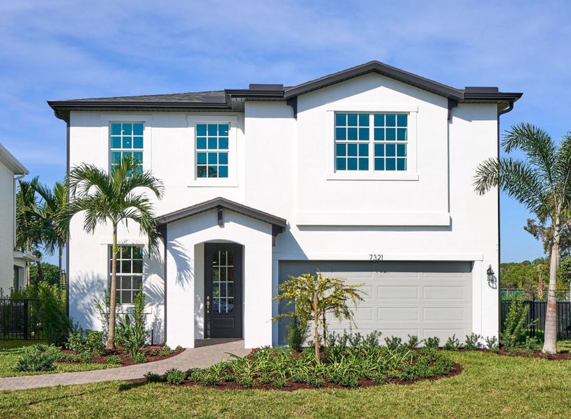 Representative exterior photo of a completed home built from the Benton by Mattamy Homes in Forest, Greenacres, FL (Image 17). Representative exterior photo of a completed home built from the Benton by Mattamy Homes in Forest, Greenacres, FL (Image 17).