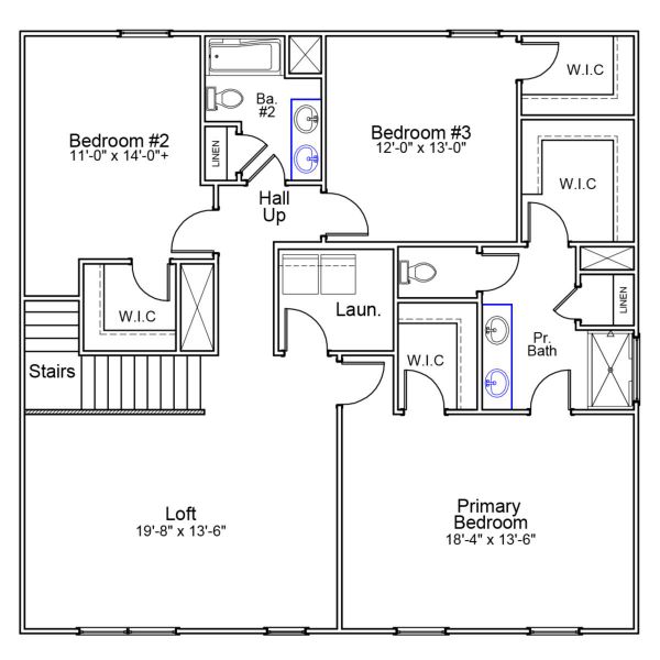 2D floor plan layout of this home in Radley Place, Chesnee, SC (Image 6).