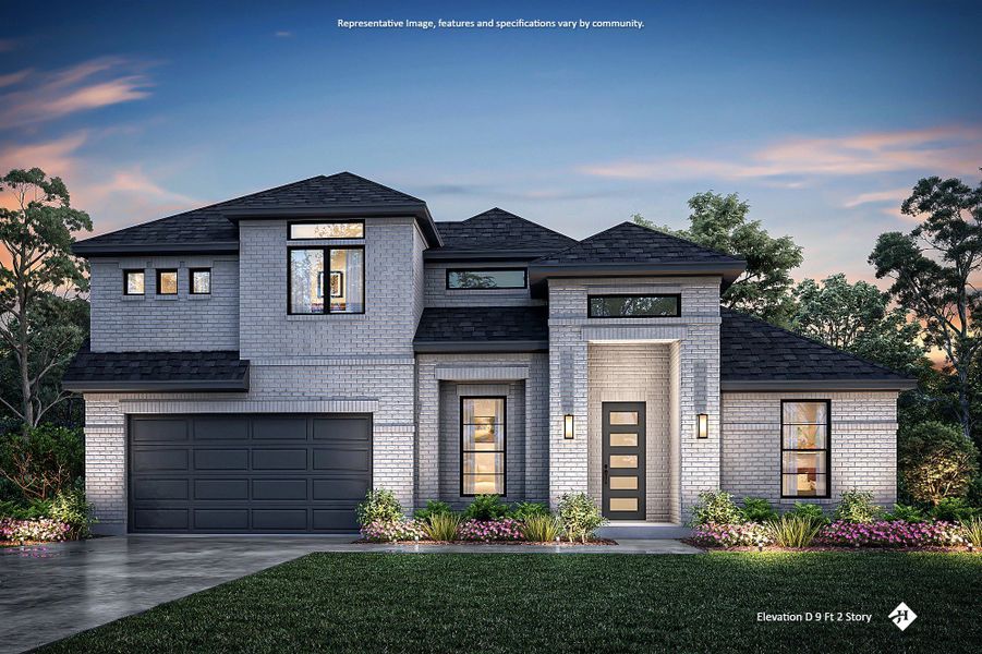 Front exterior of a new home in Redden Farms - Phase 1, Midlothian, TX, highlighting curb appeal (Image 17). Front exterior of a new home in Redden Farms - Phase 1, Midlothian, TX, highlighting curb appeal (Image 17).