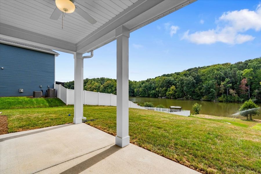 Exterior details and patio area of a home in Hanes Lake, Winston-Salem (Image 3).