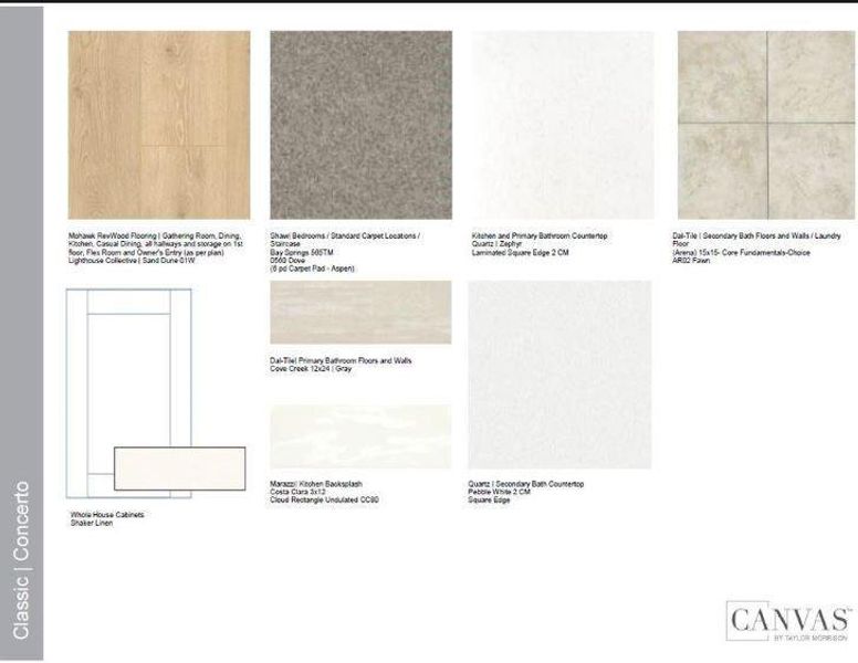 Design Selections.  Home is under construction and selections are subject to change.