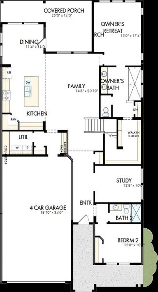 2D floor plan layout of this home in Bridgeland Central: Emerald Heights - Enclave Collection, Cypress, TX (Image 2). 2D floor plan layout of this home in Bridgeland Central: Emerald Heights - Enclave Collection, Cypress, TX (Image 2).