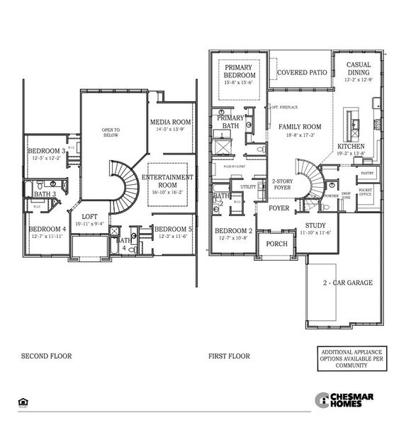 2D floor plan layout for the Lakewood 60/65’s by Chesmar Homes in Prominence – Now Selling, San Antonio, TX (Image 3).