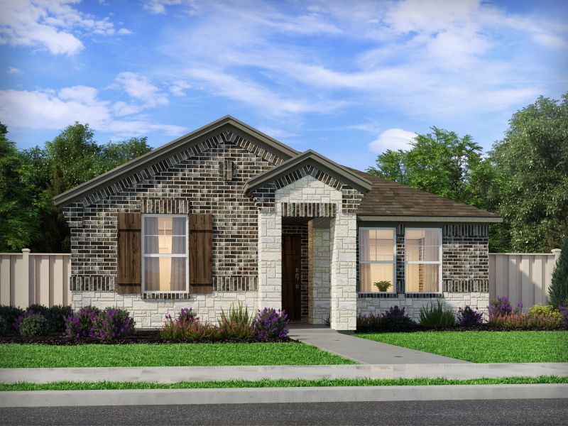 Front exterior of a home in the Colony at Cole Springs - Arbor Collection community, located in Buda, TX (Image 14).