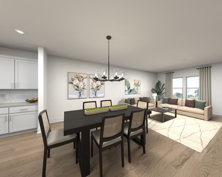 Furnished interior view inside a new home in Greystone - Highland Townhomes, Smyrna (Image 4).
