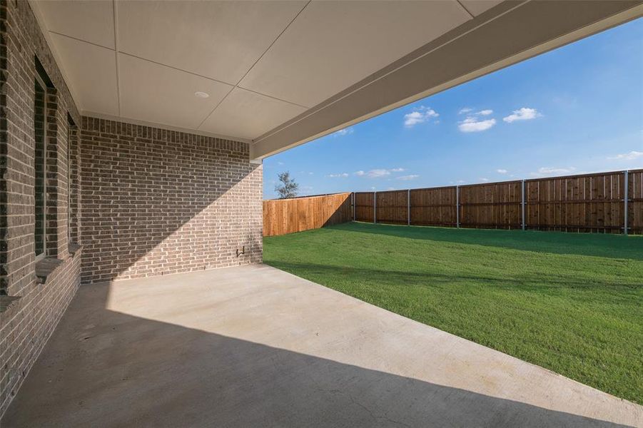 Exterior details and patio area of a home in Arbors at Legacy Hills, Celina (Image 4). Exterior details and patio area of a home in Arbors at Legacy Hills, Celina (Image 4).