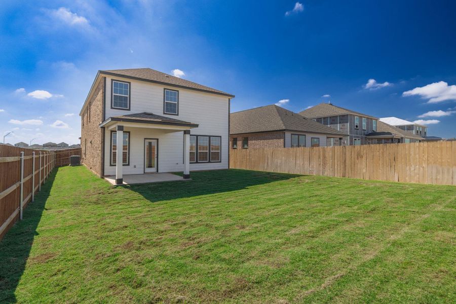 Exterior details and patio area of a home in Salerno - Heritage Collection, Round Rock (Image 22). Exterior details and patio area of a home in Salerno - Heritage Collection, Round Rock (Image 22).