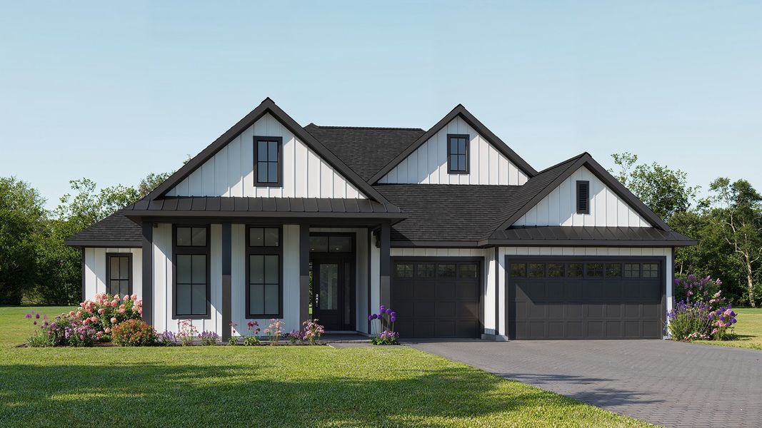 Representative exterior photo of a completed home built from the 2987MC by MasterCraft Builder Group in SilverLeaf, St. Augustine, FL (Image 5).