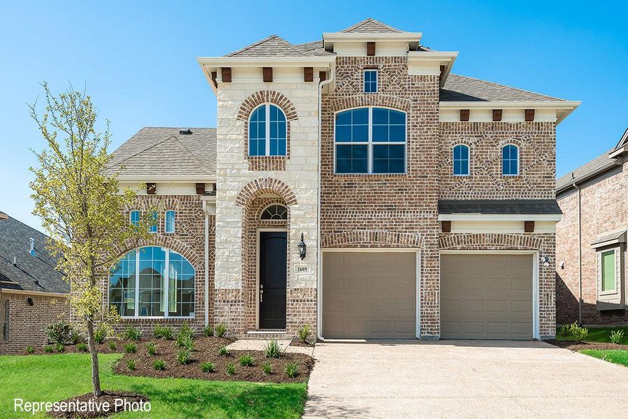 Representative exterior photo of a completed home built from the Grand Alexandria by Grand Homes in Grand Oaks, Celina, TX (Image 18). Representative exterior photo of a completed home built from the Grand Alexandria by Grand Homes in Grand Oaks, Celina, TX (Image 18).