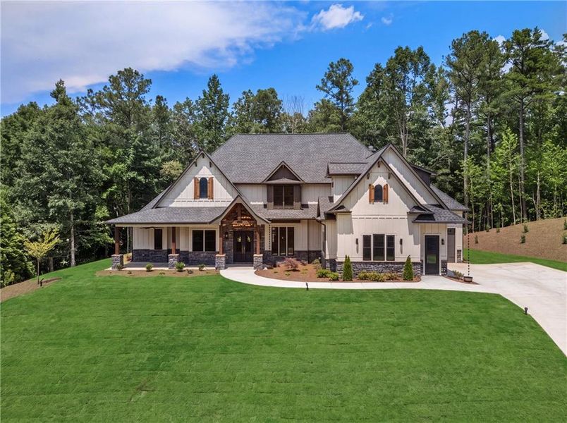 Front exterior of a new home in , Dawsonville, GA, highlighting curb appeal (Image 26). Front exterior of a new home in , Dawsonville, GA, highlighting curb appeal (Image 26).