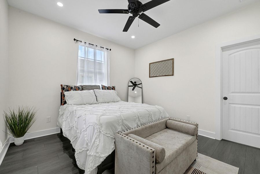 Spacious master bedroom with elegant design and natural light. Spacious master bedroom with elegant design and natural light.