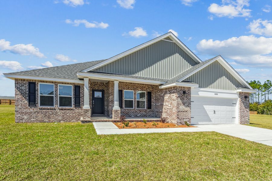 Representative exterior photo of a completed home built from the The Turquoise by Herbst Homes in Walther Reserve, Milton, FL (Image 35).