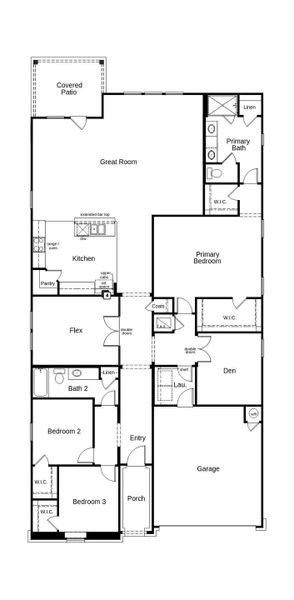 2D floor plan layout of this home in Mustang Valley, Manor, TX (Image 3).