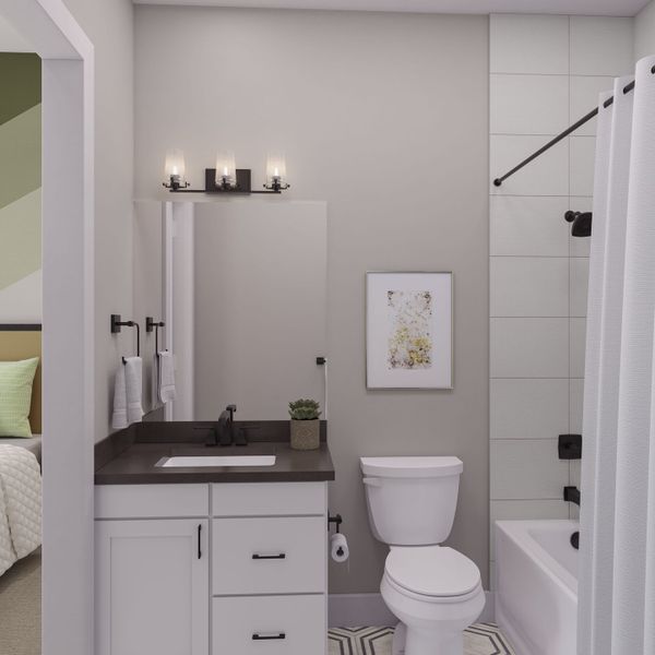 Furnished interior view inside a new home in Bridgeland, Cypress (Image 18). Furnished interior view inside a new home in Bridgeland, Cypress (Image 18).