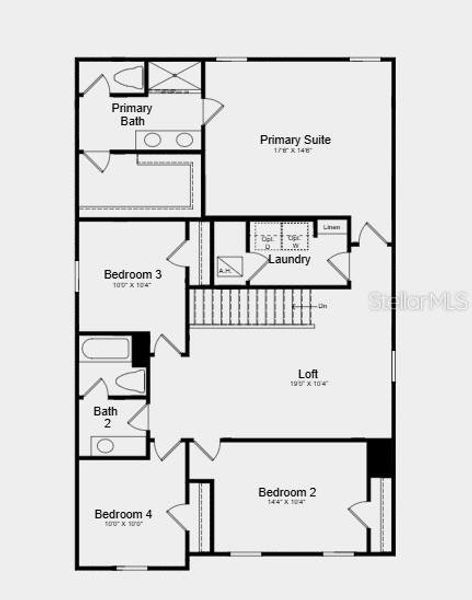 2D floor plan layout of this home in Palm Wind, Hudson, FL (Image 3).