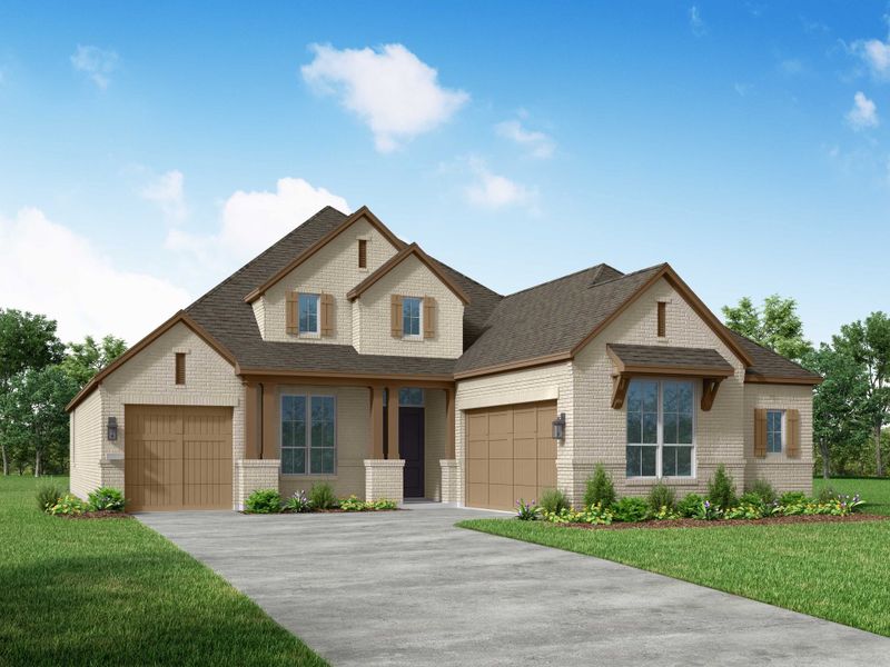 Representative exterior photo of a completed home built from the 230 by Highland Homes in Quail Hollow, Rockwall, TX (Image 19).