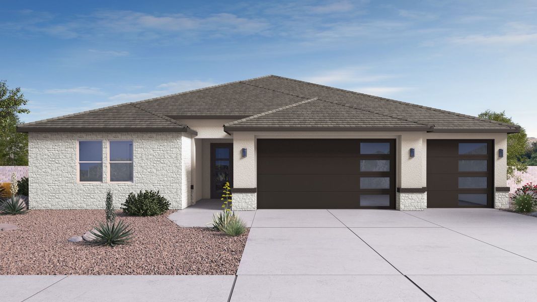 Representative exterior photo of a completed home built from the Willow by D.R. Horton in The Ridge at Stone Butte, Phoenix, AZ (Image 4).