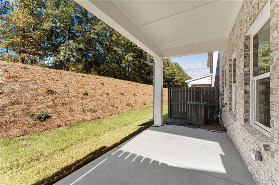 Exterior details and patio area of a home in Wildwood Place, Powder Springs (Image 4).