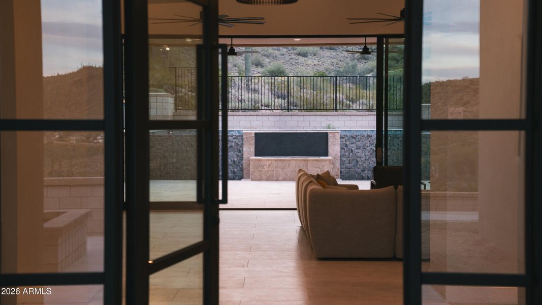 Front entry to rear slider