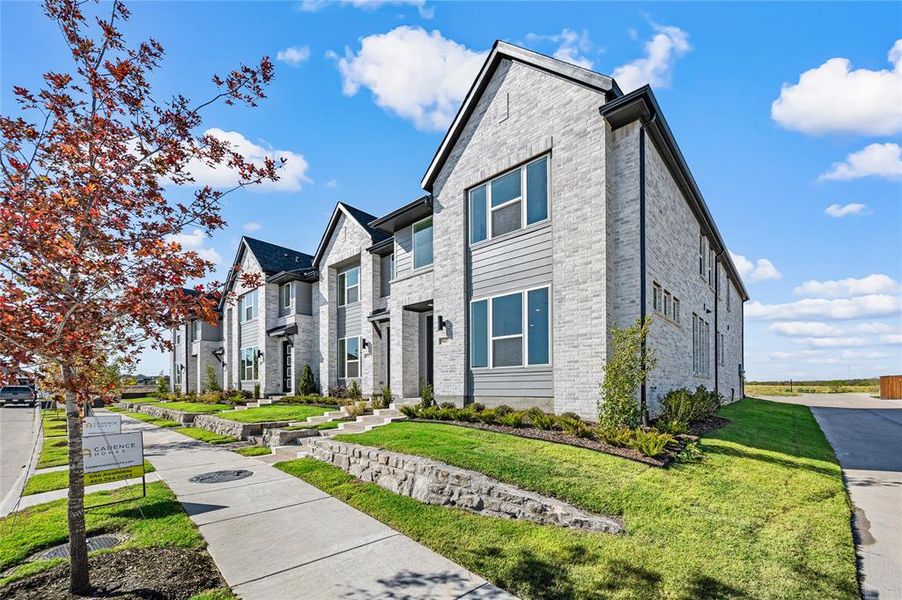Front exterior of a new home in Talia, Mesquite, TX, highlighting curb appeal (Image 1).